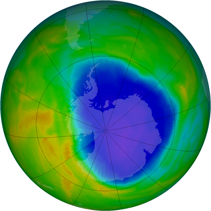 Antarctic ozone map for 12 October 1985